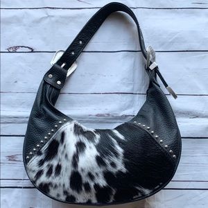 Faux cow hid purse